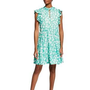 Milly Women’s Mona Jungle Leopard-Print Tiered Chiffon Dress Sz P